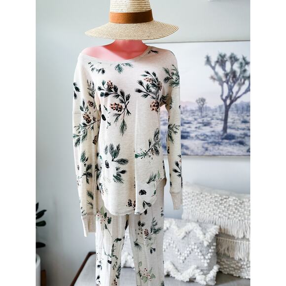 Amongst the Evergreen Trees dreamy soft waffle thermal 2pc jogger pajama set - Picture 1 of 5